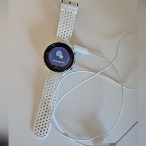 Suunto White Sport GPS Watch with Perforated Silicone Band